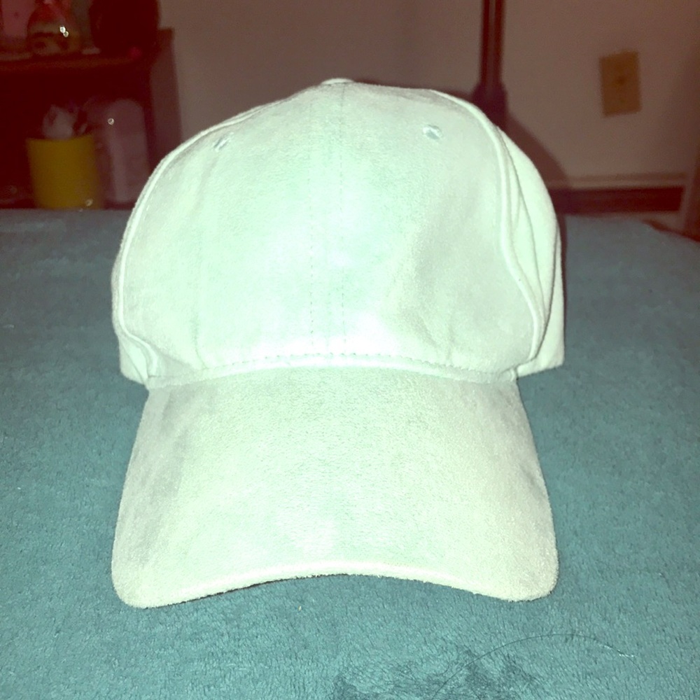Suede baby blue baseball cap!